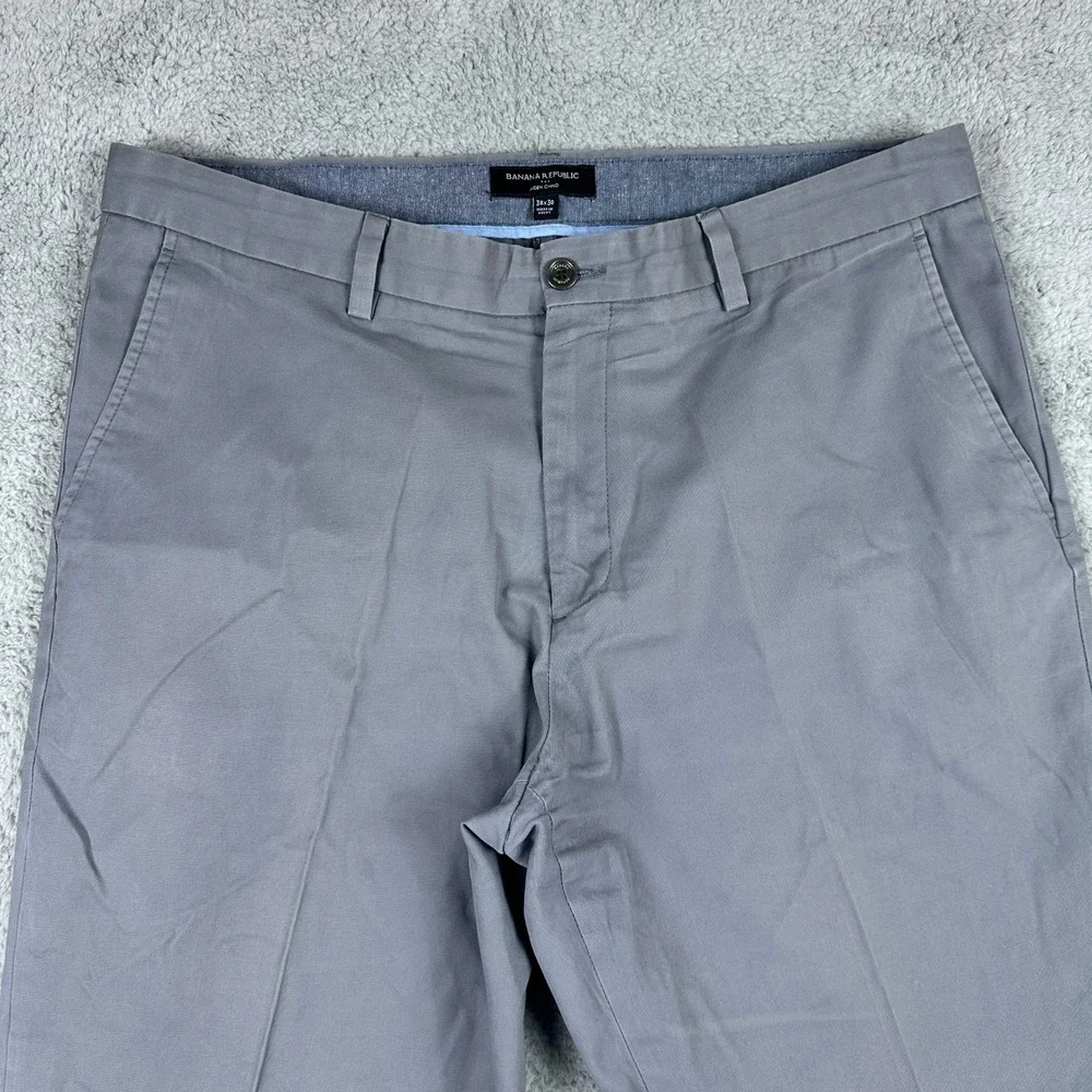 Banana Republic Aiden Chino Pants Mens 38x30 Mercury Grey Preppy Business‎
